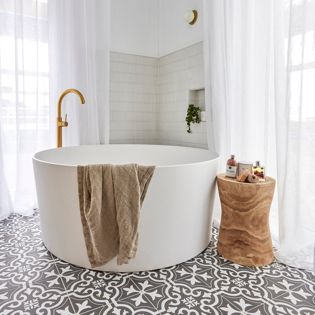 Motif Black Textured Tile - lifestyle view