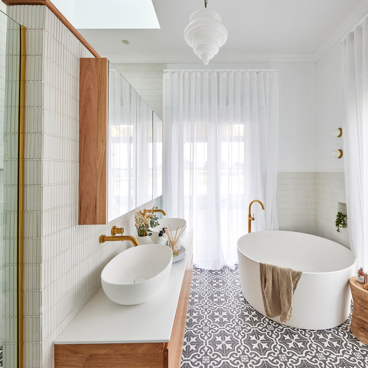 Motif Black Textured Tile - lifestyle view