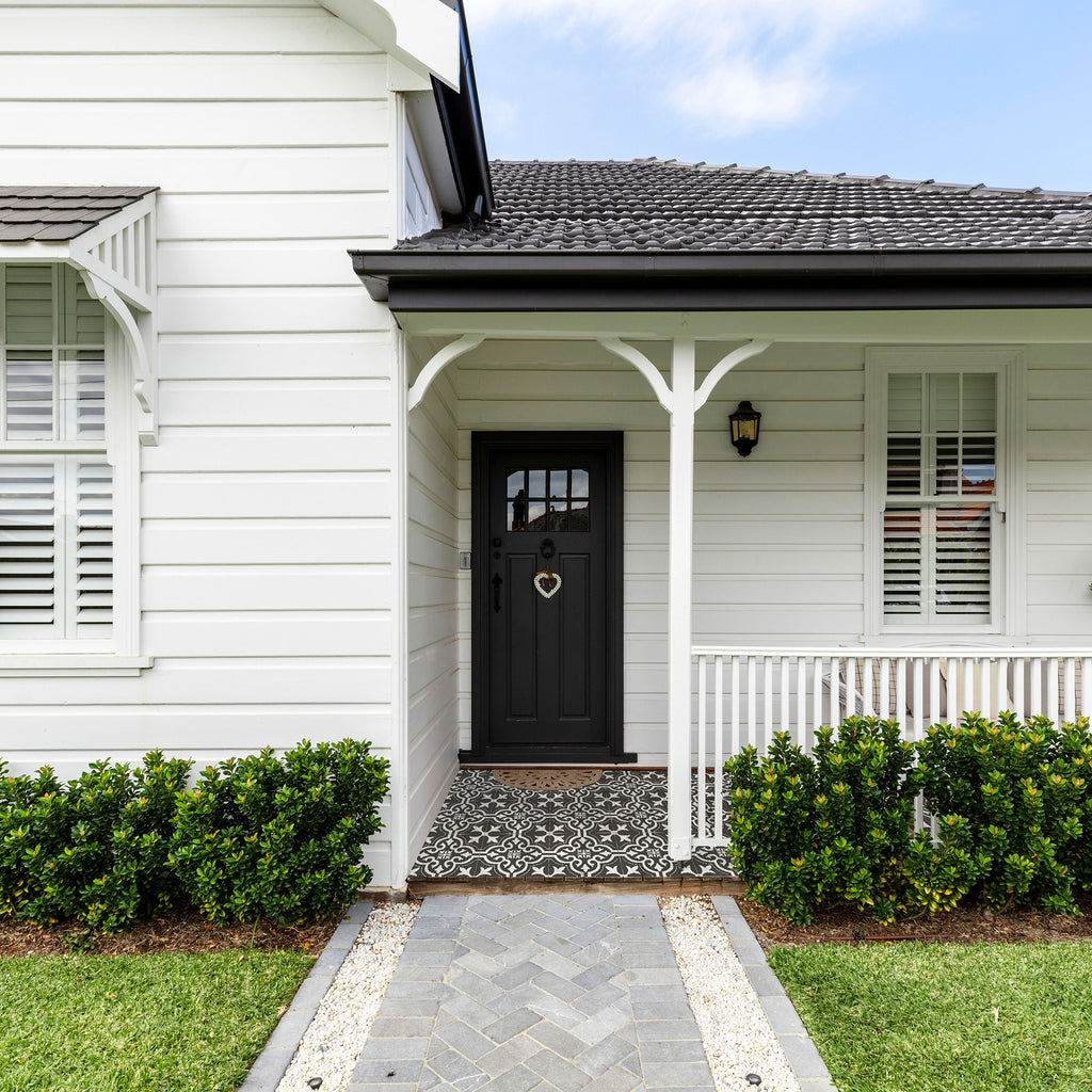 Motif Black Textured Tile - lifestyle view