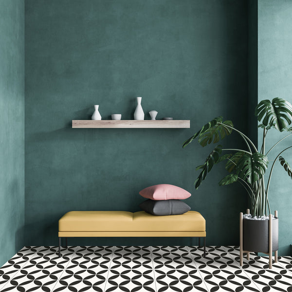 Petal White Textured Tile - lifestyle view