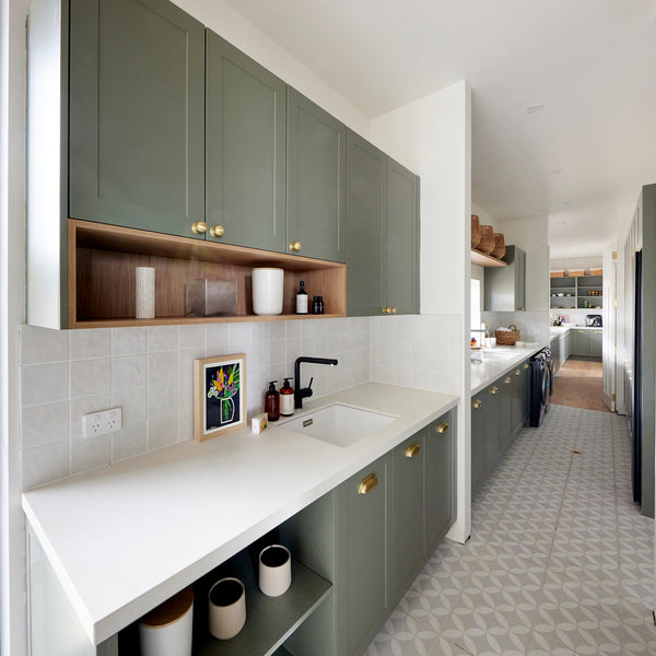 Petal Grey Textured Tile - lifestyle view