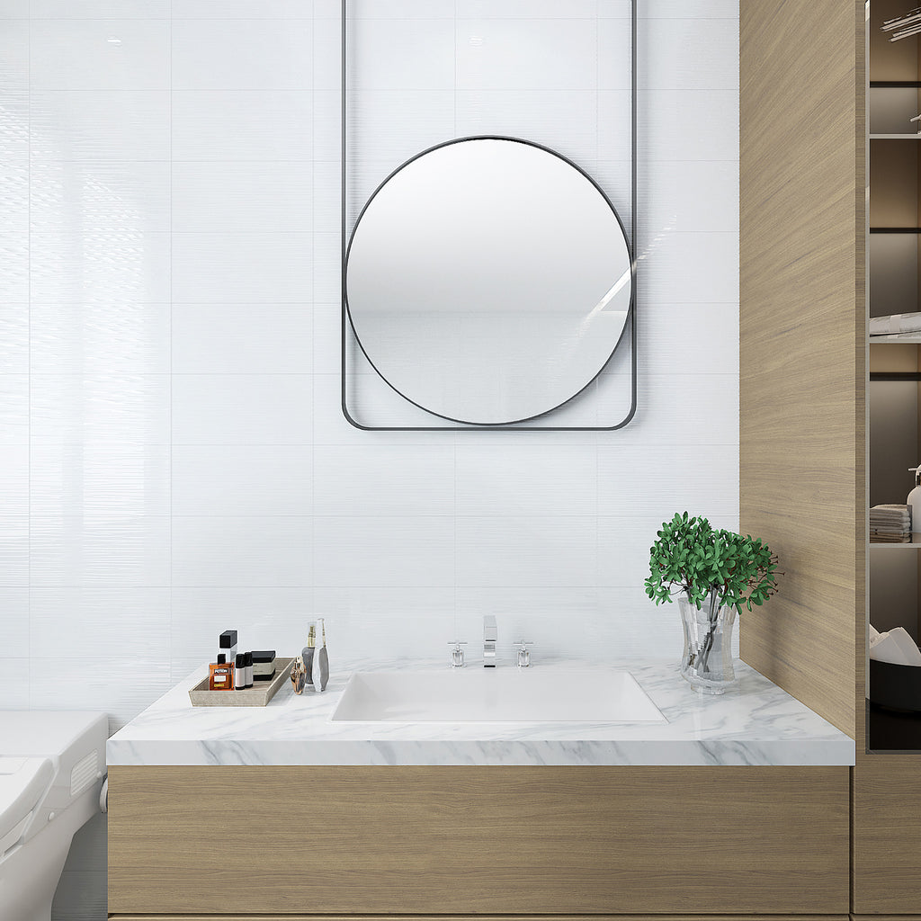 White Struct Gloss Tile - lifestyle view