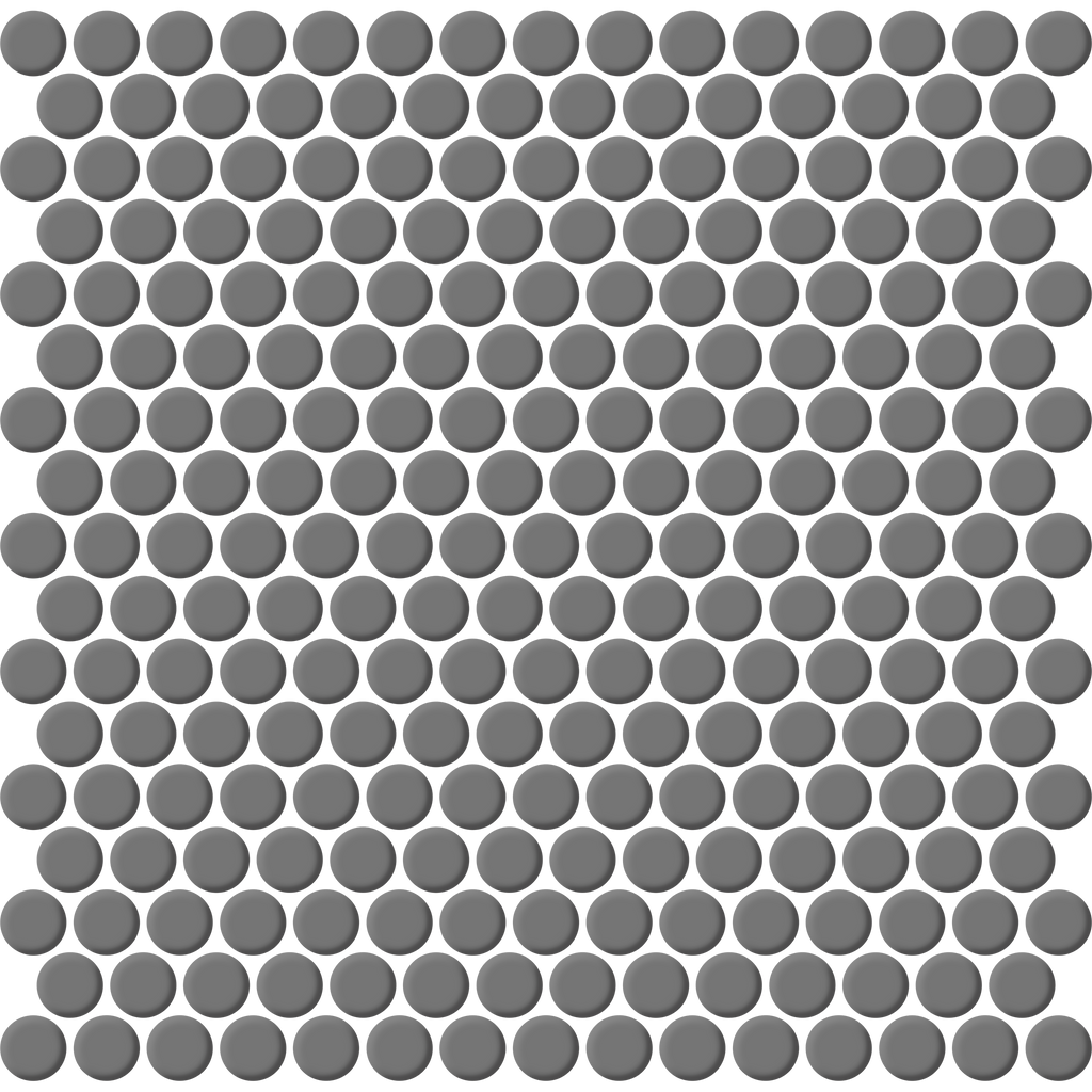 Mod Penny Round Grey Matt Mosaic