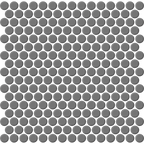 Mod Penny Round Grey Matt Mosaic