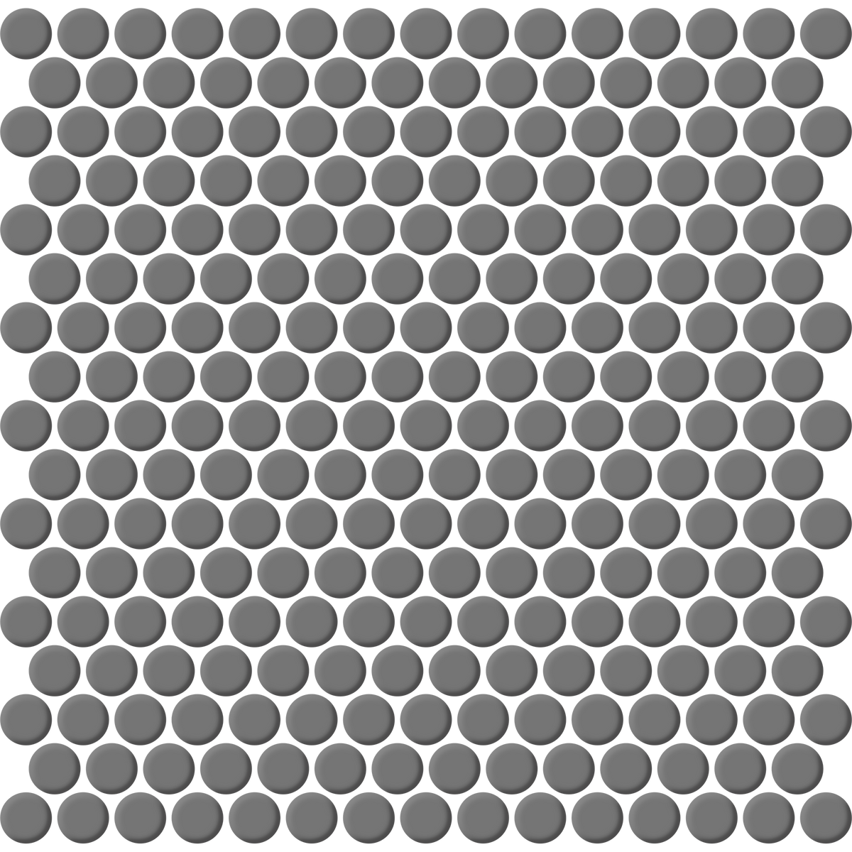 Mod Penny Round Grey Matt Mosaic