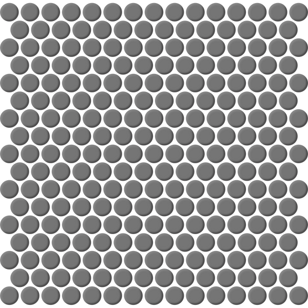 Mod Penny Round Grey Matt Mosaic