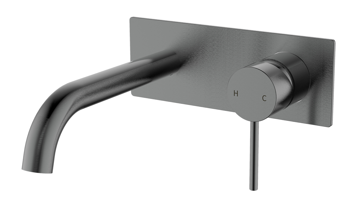 Wall Basin Set Curved 189 Gun Metal