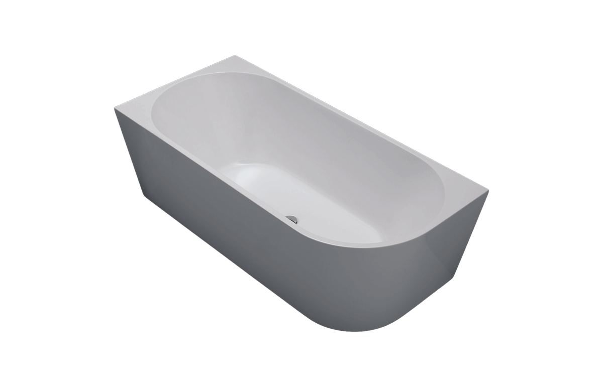 Back To Wall Bath Right Acrylic 1700 Gloss White