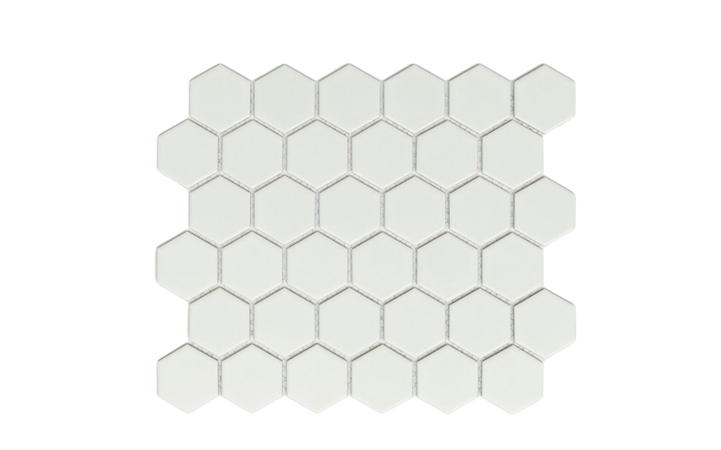 Mono Hexagon White Gloss Mosaic