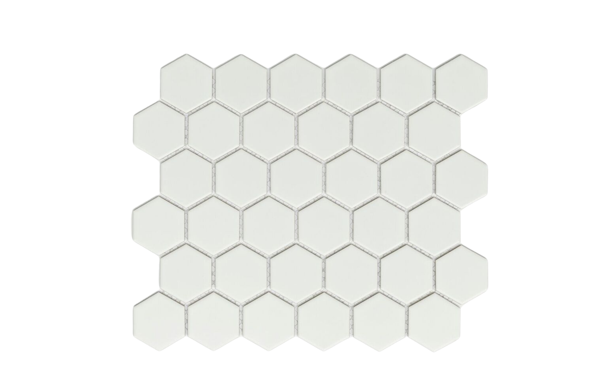 Mono Hexagon White Gloss Mosaic