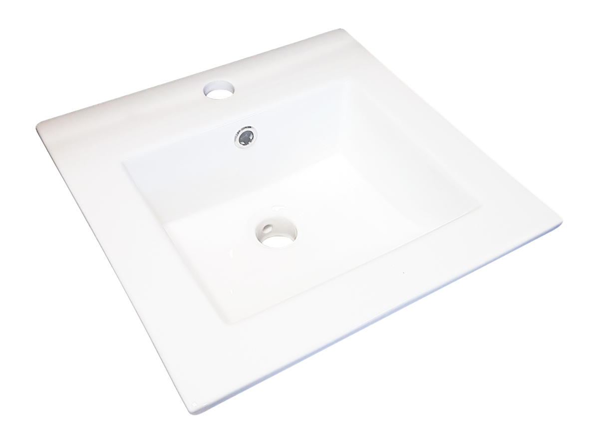 Inset Basin 1TH Ceramic 410X410 Gloss White