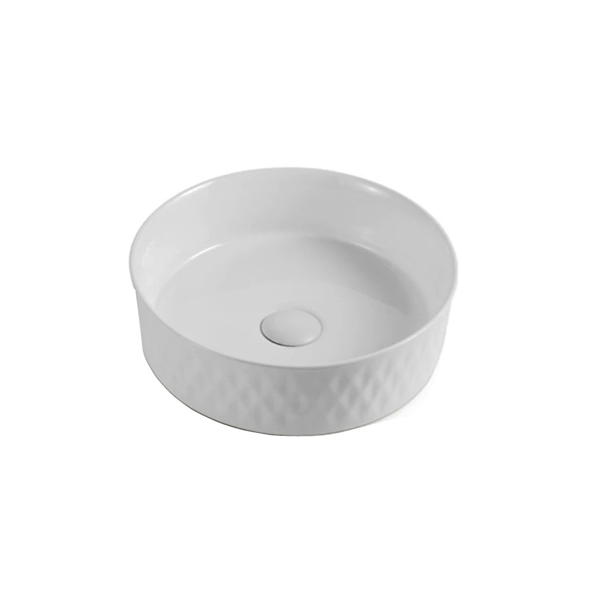 Diamond Vessel Basin NTH Ceramic 360 Gloss White
