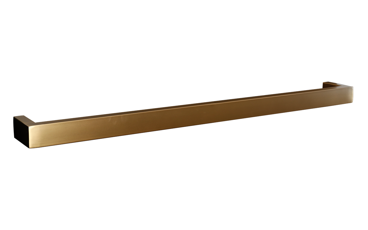 Towel Rail Heated Square 800 Brushed Gold