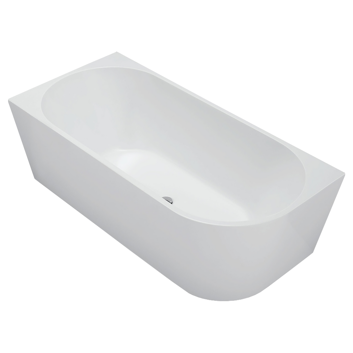 Back To Wall Bath Right Acrylic 1500 Gloss White