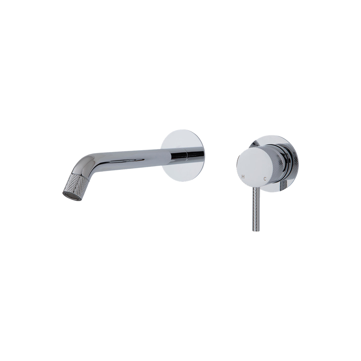 Wall Basin Set Small Plate Curved 200 Chrome