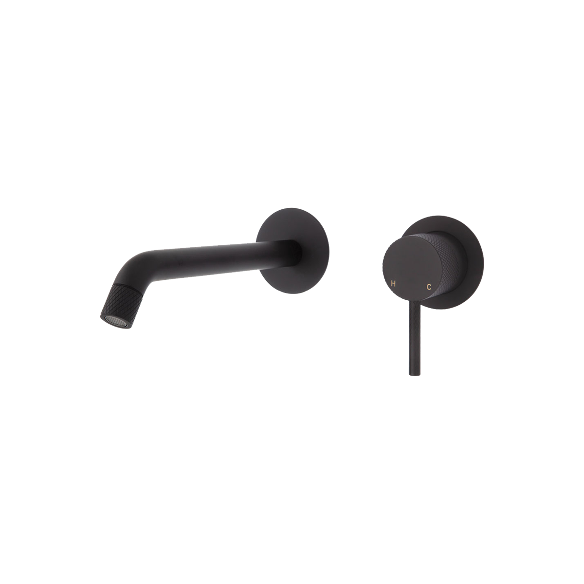 Wall Basin Set Small Plate Curved 200 Matte Black