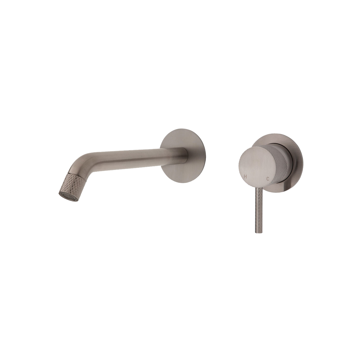 Wall Basin Set Small Plate Curved 200 Brushed Nickel
