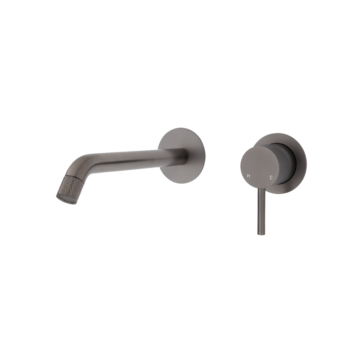 Wall Basin Set Small Plate Curved 200 Gun Metal
