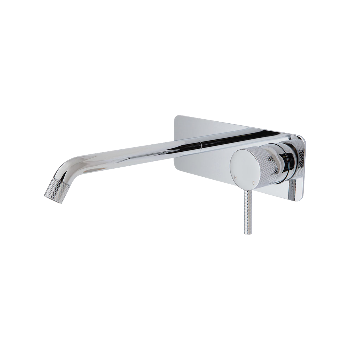 Wall Basin Set Soft Square Curved 200 Chrome