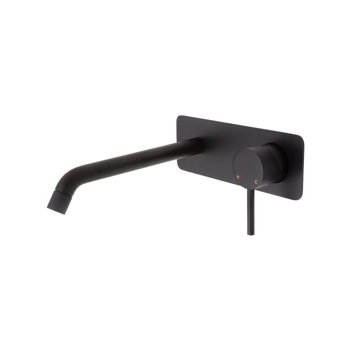 Wall Basin Set Soft Square Curved 200 Matte Black