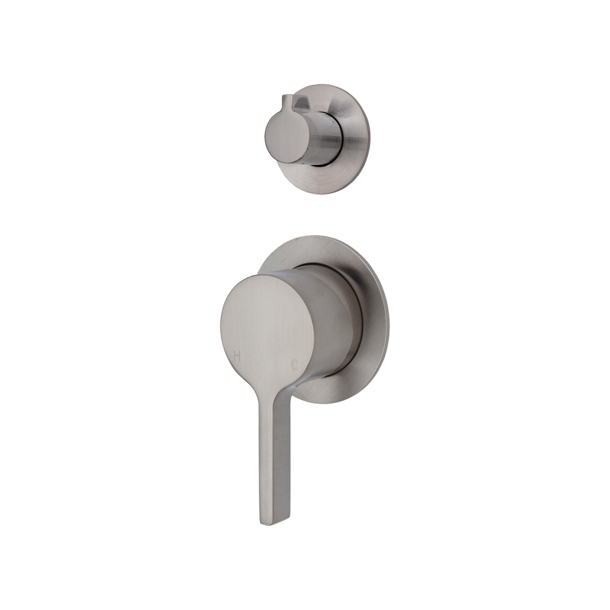 Wall/Shower Mixer w Diverter Small Plate Brushed Nickel
