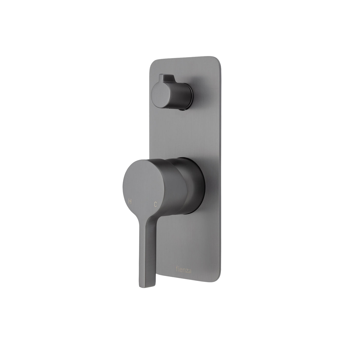 Wall/Shower Mixer w Diverter Soft Square Gun Metal