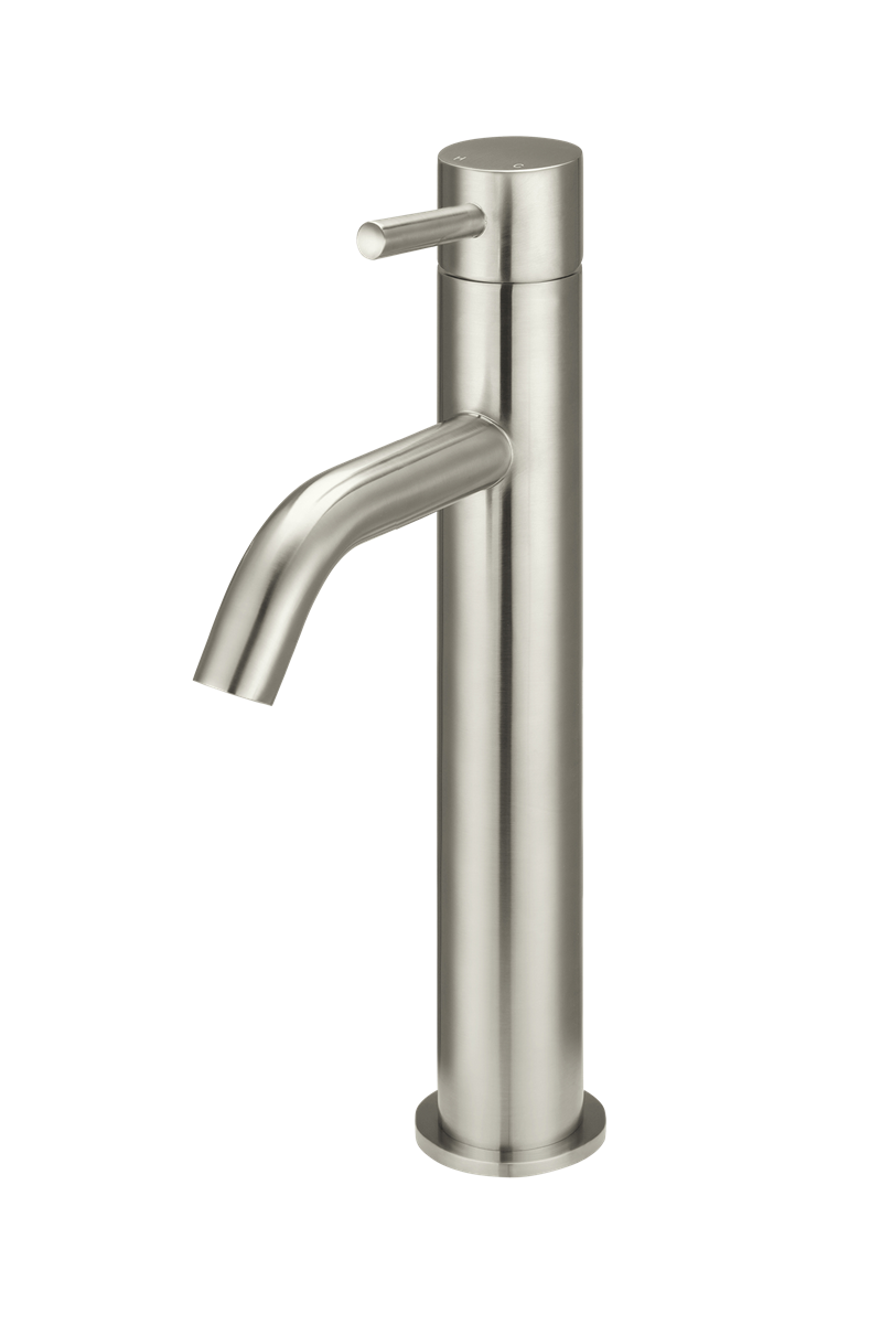 Vessel Basin Mixer Curved Brushed Nickel