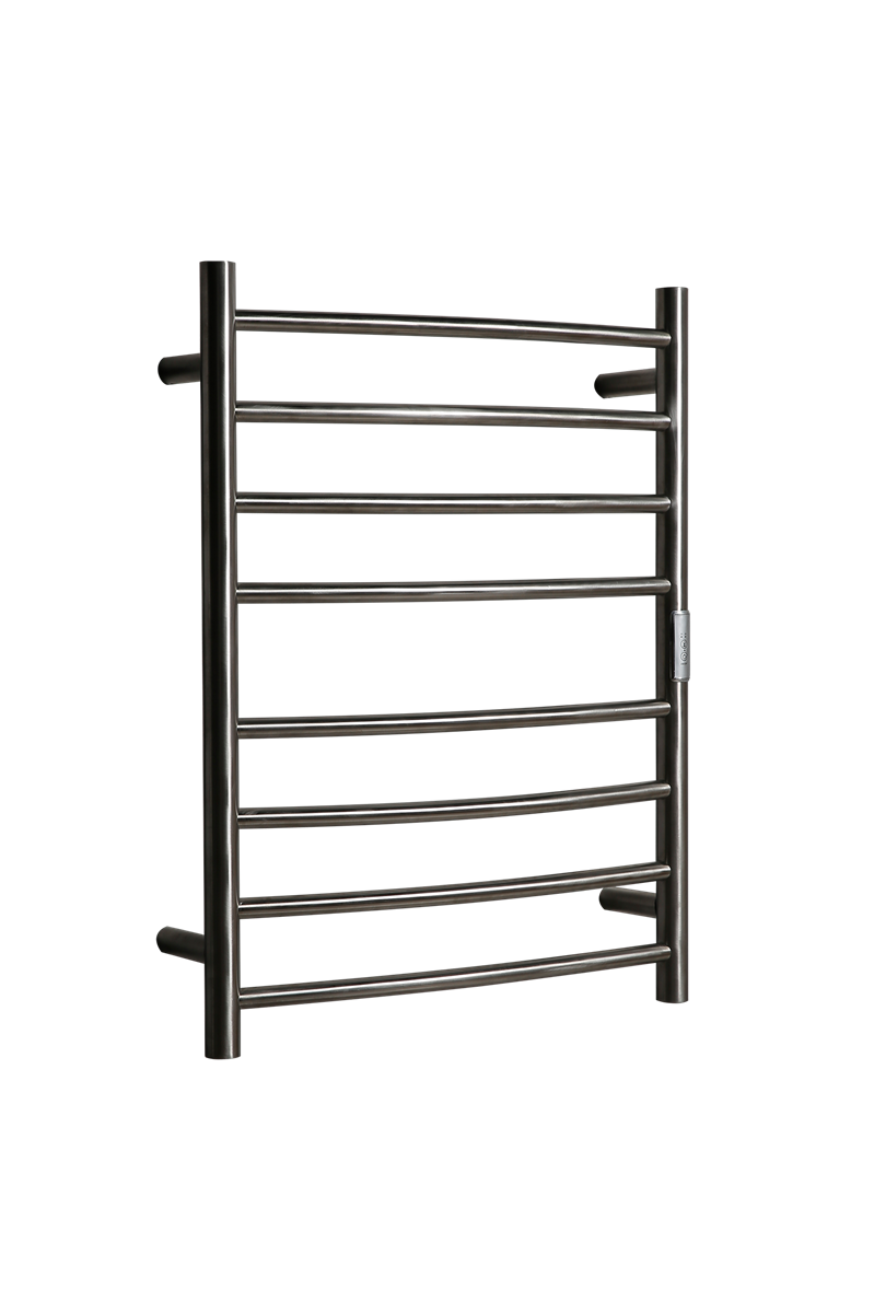 Towel Rail Heated Curved 530X700 Brushed Nickel