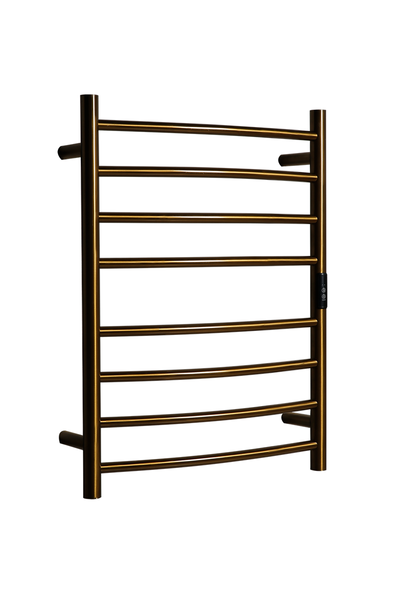Towel Rail Heated Curved 530X700 Brushed Gold