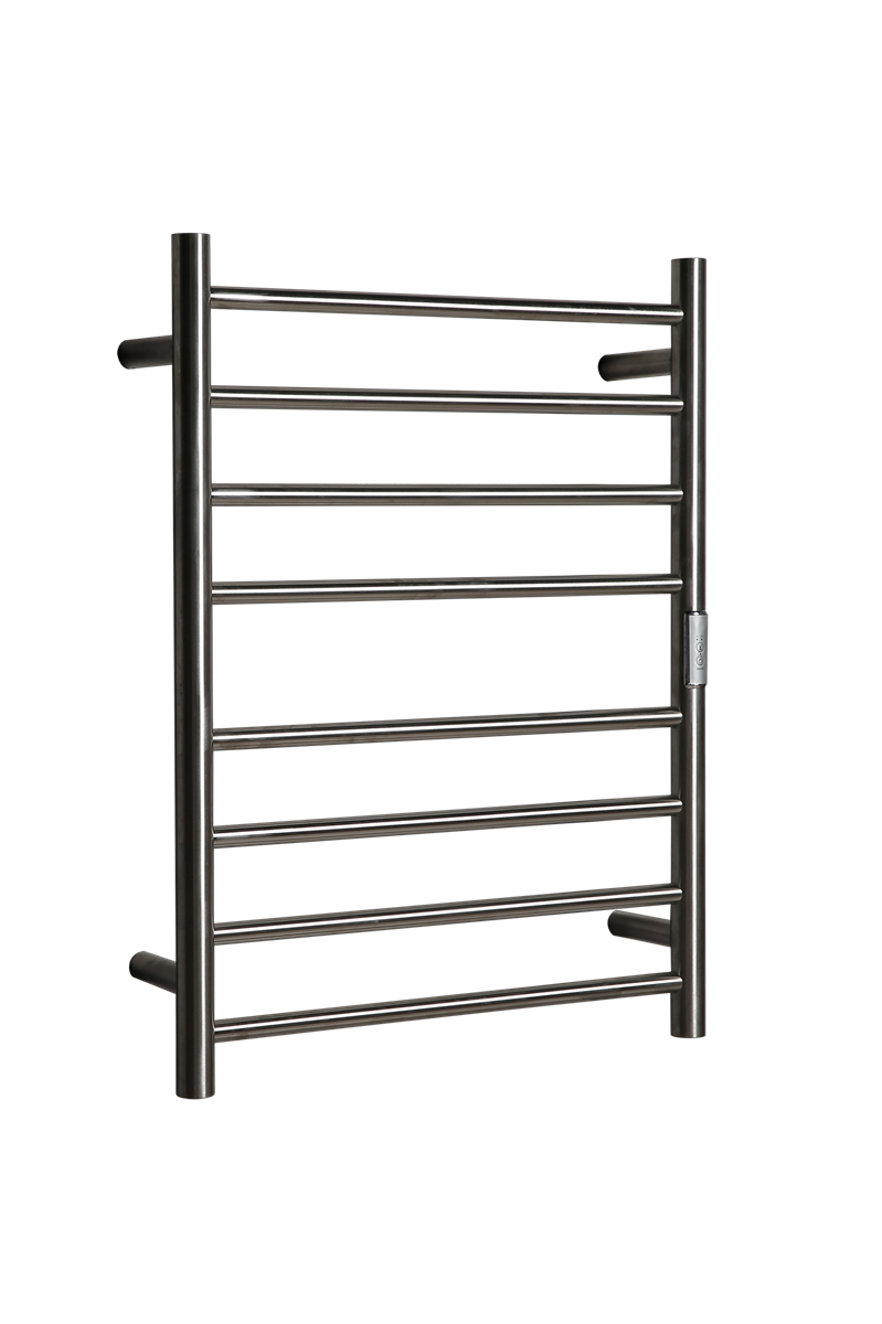 Towel Rail Heated Flat Round 530X700 Brushed Nickel