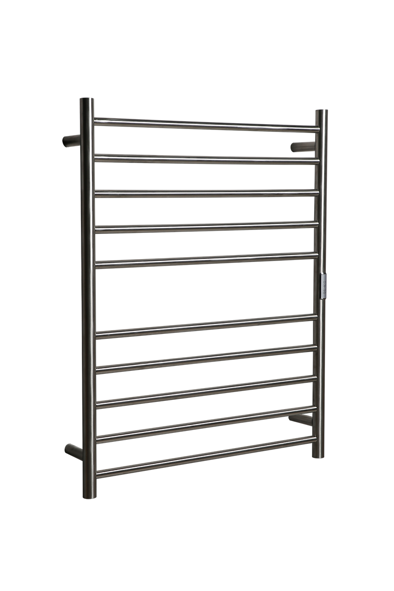 Towel Rail Heated Flat Round 700X900 Brushed Nickel