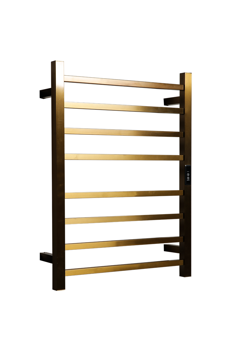 Towel Rail Heated Flat Square 530X700 Brushed Gold