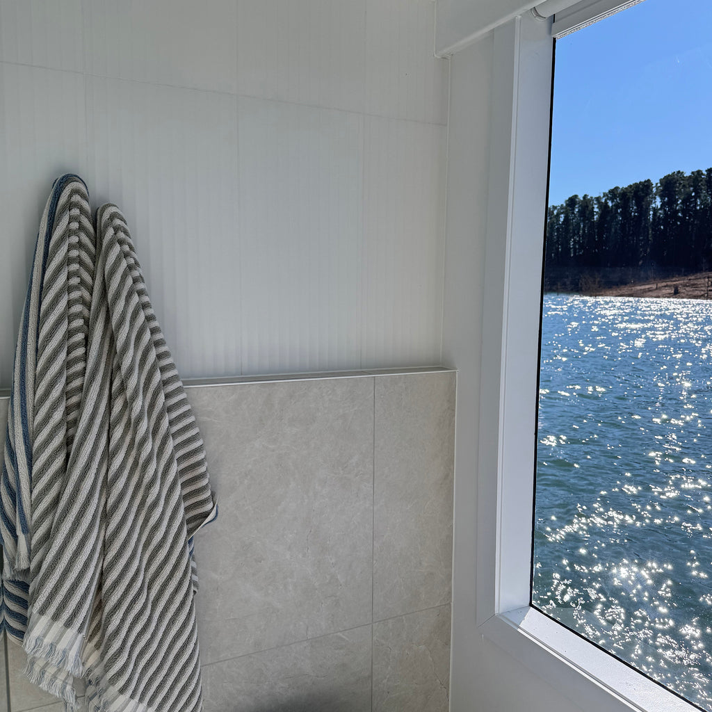 White Embossed Satin Tile - lifestyle view