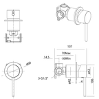 Wall/Shower Mixer Matt Black