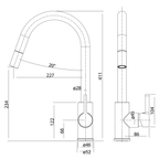 Pull Out/Pull Down Sink Mixer 227 Brushed Nickel