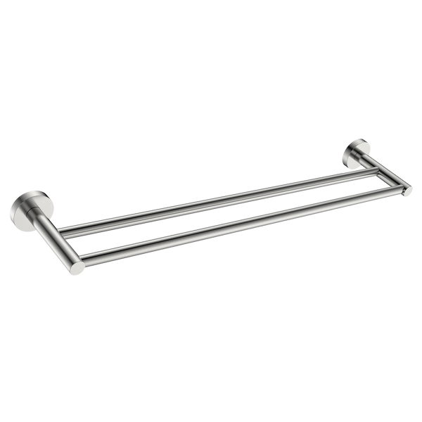 Double Towel Rail 600 Brushed Nickel