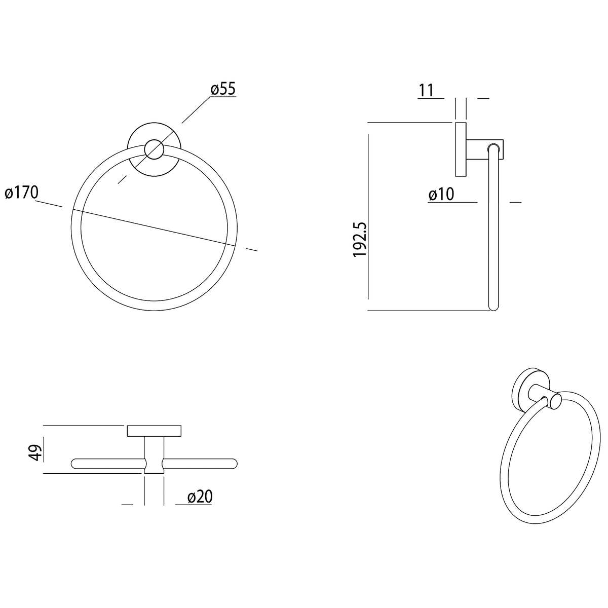 Towel Ring Brushed Nickel