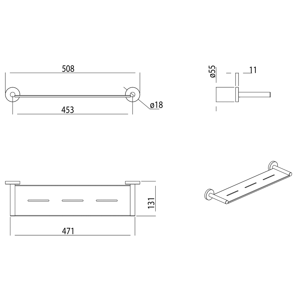 Metal Shower Shelf 544 Brushed Nickel
