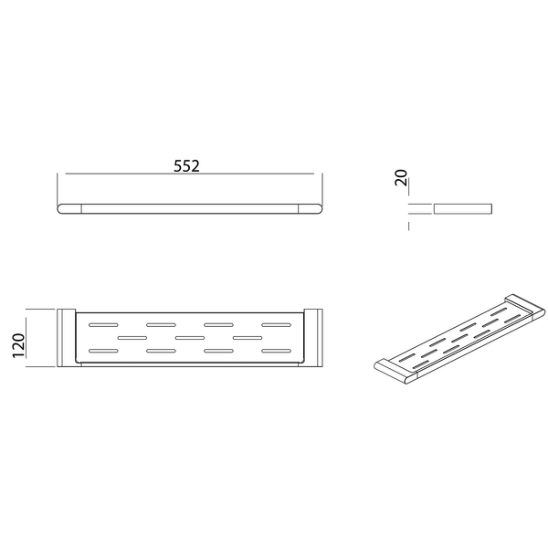 Metal Shower Shelf 550 Chrome