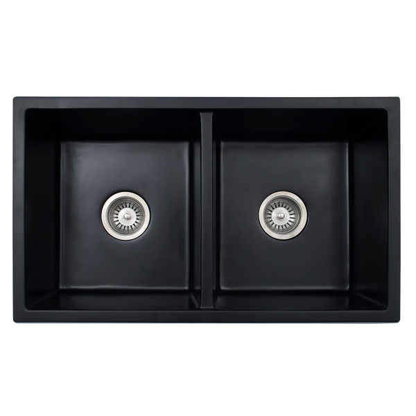 Double Sink NTH 770X450 Matte Black Granite
