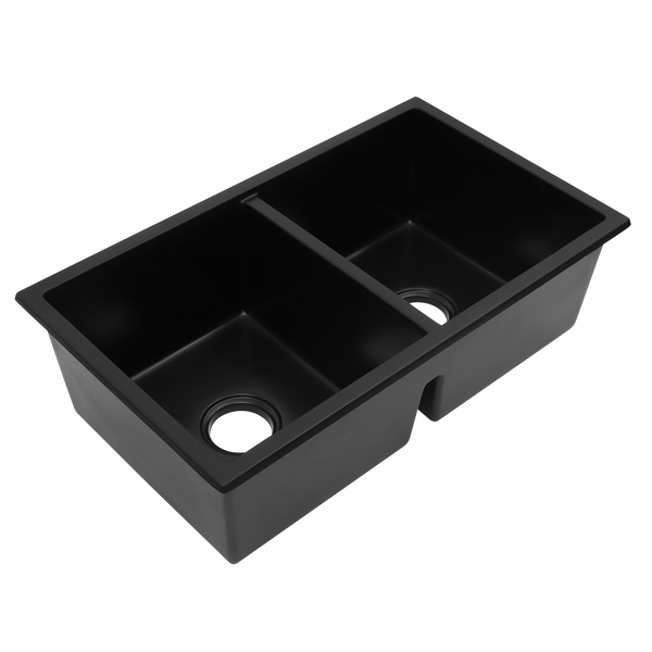 Double Sink NTH 770X450 Matte Black Granite