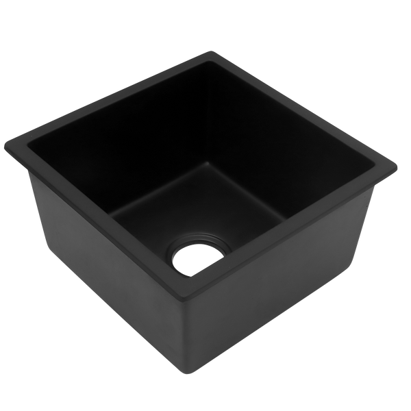 Single Sink NTH 450X450 Matte Black Granite