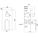 Wall/Shower Mixer W Divertor Brushed Nickel