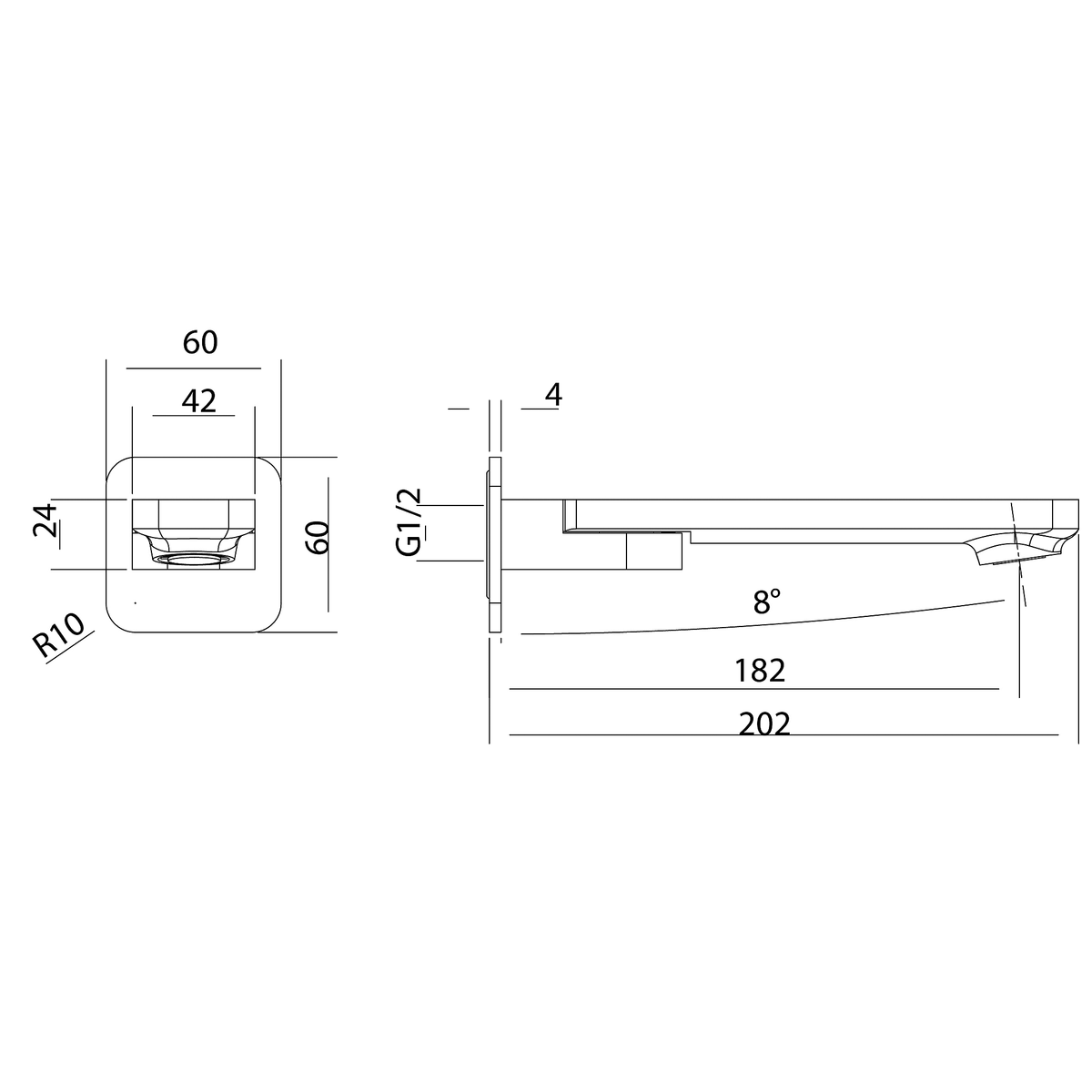 Swivel Bath Outlet 200 Chrome