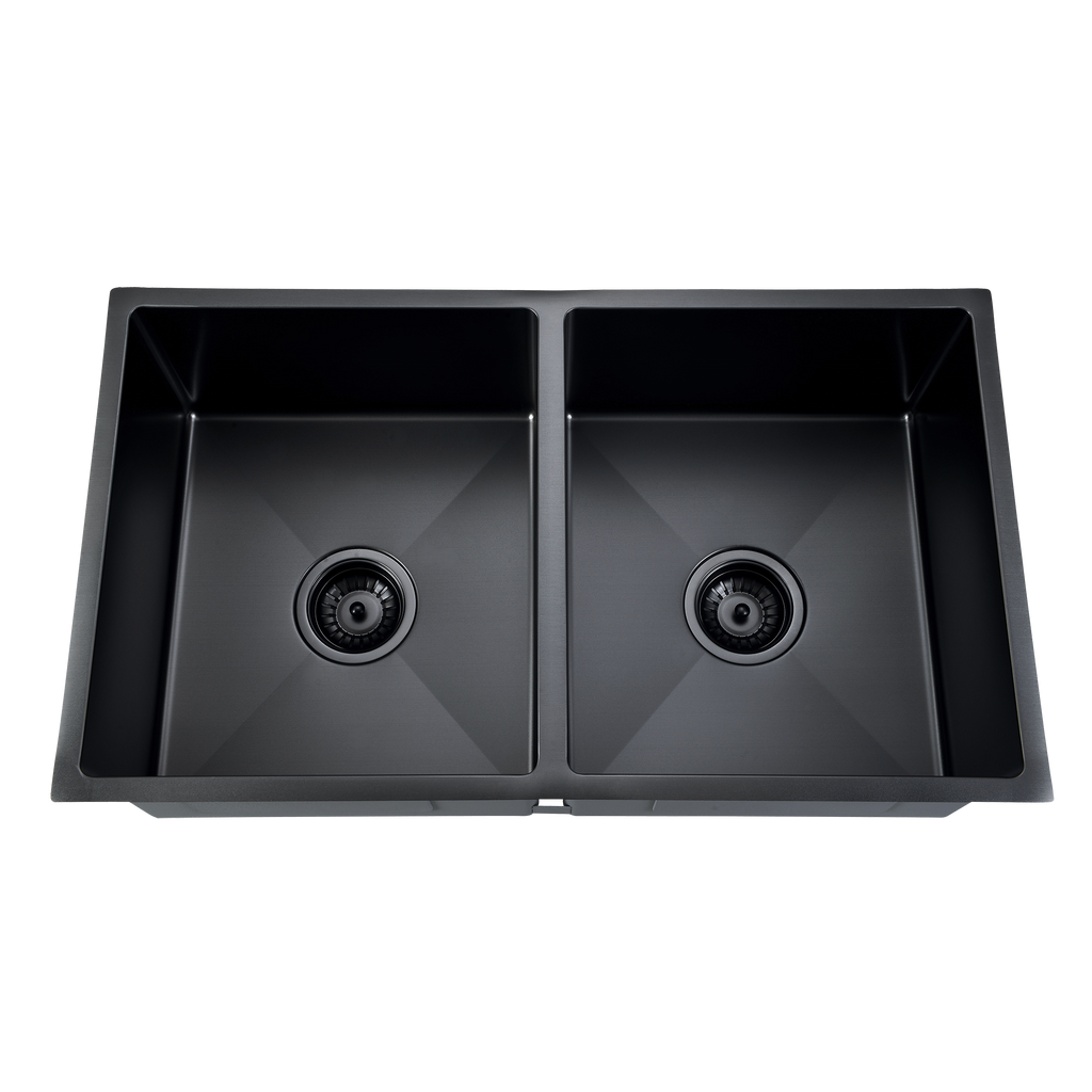 Double Sink Nth 760X440 Matt Black Stainless Steel