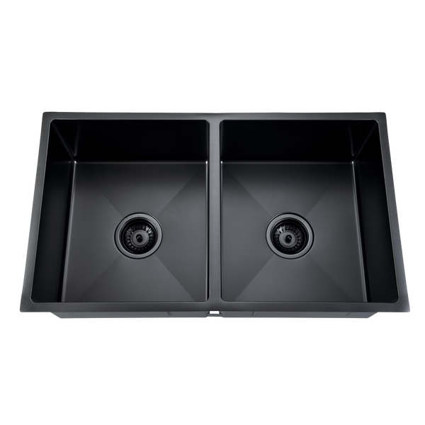 Double Sink Nth 760X440 Matt Black Stainless Steel