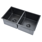 Double Sink Nth 760X440 Matt Black Stainless Steel