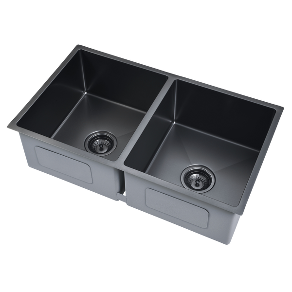 Double Sink Nth 760X440 Matt Black Stainless Steel