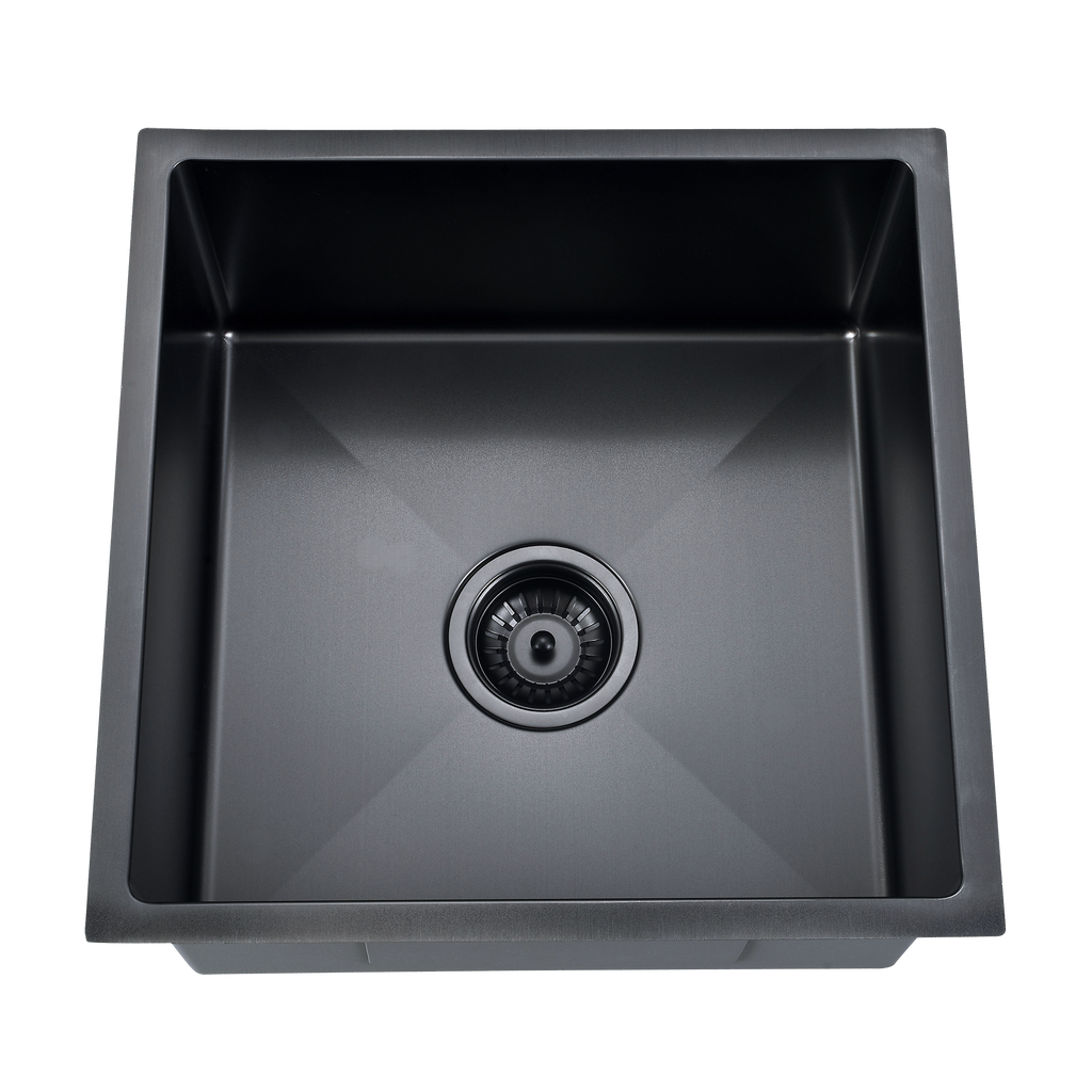 Single Sink Nth 440X440 Matt Black Stainless Steel