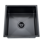 Single Sink Nth 440X440 Matt Black Stainless Steel